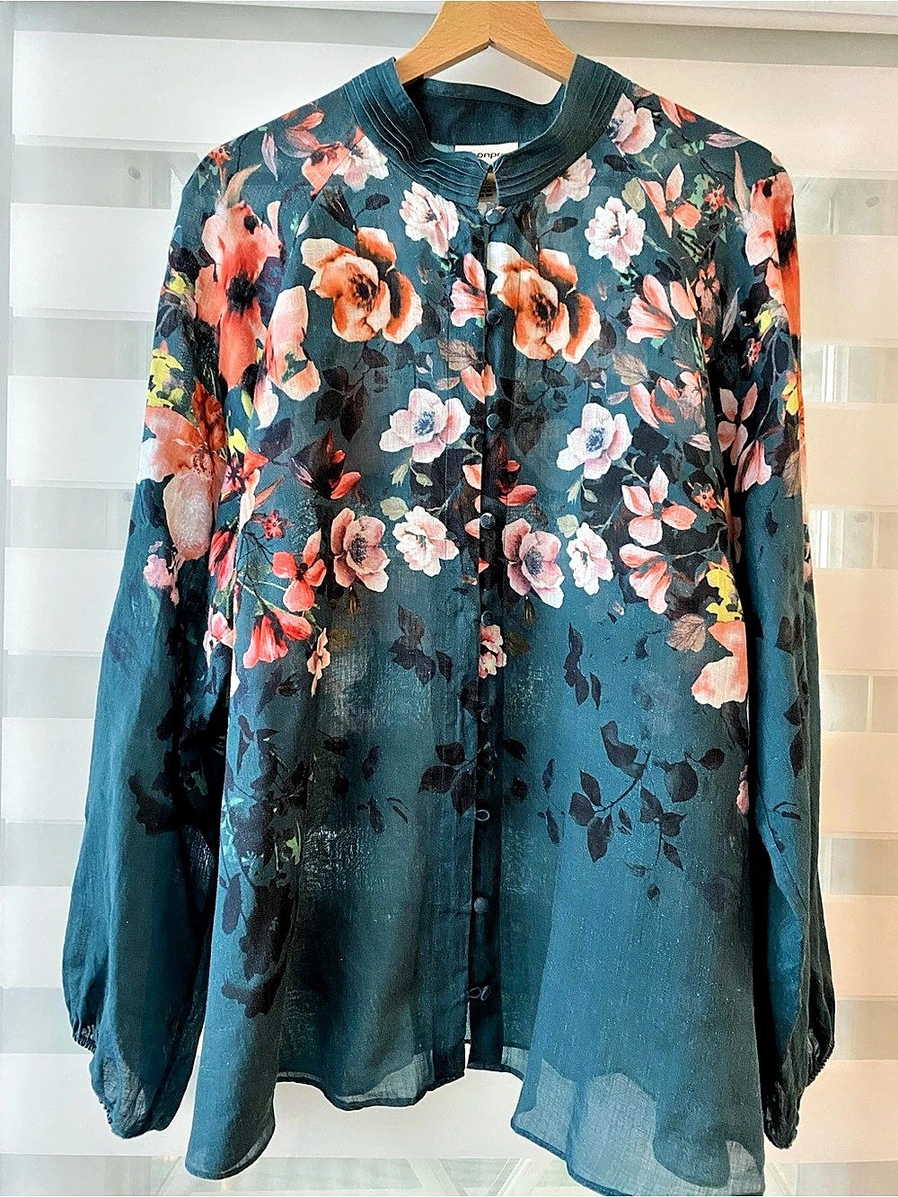 Bonprix Floral Ramie Blouse US 18 Like New